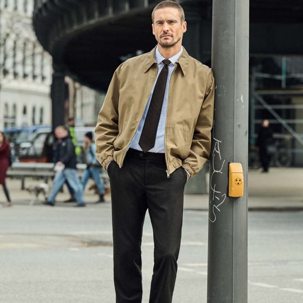 MAC Jeans MAC Lennox Wooly Herringbone, Mahagony Brown Herringbon