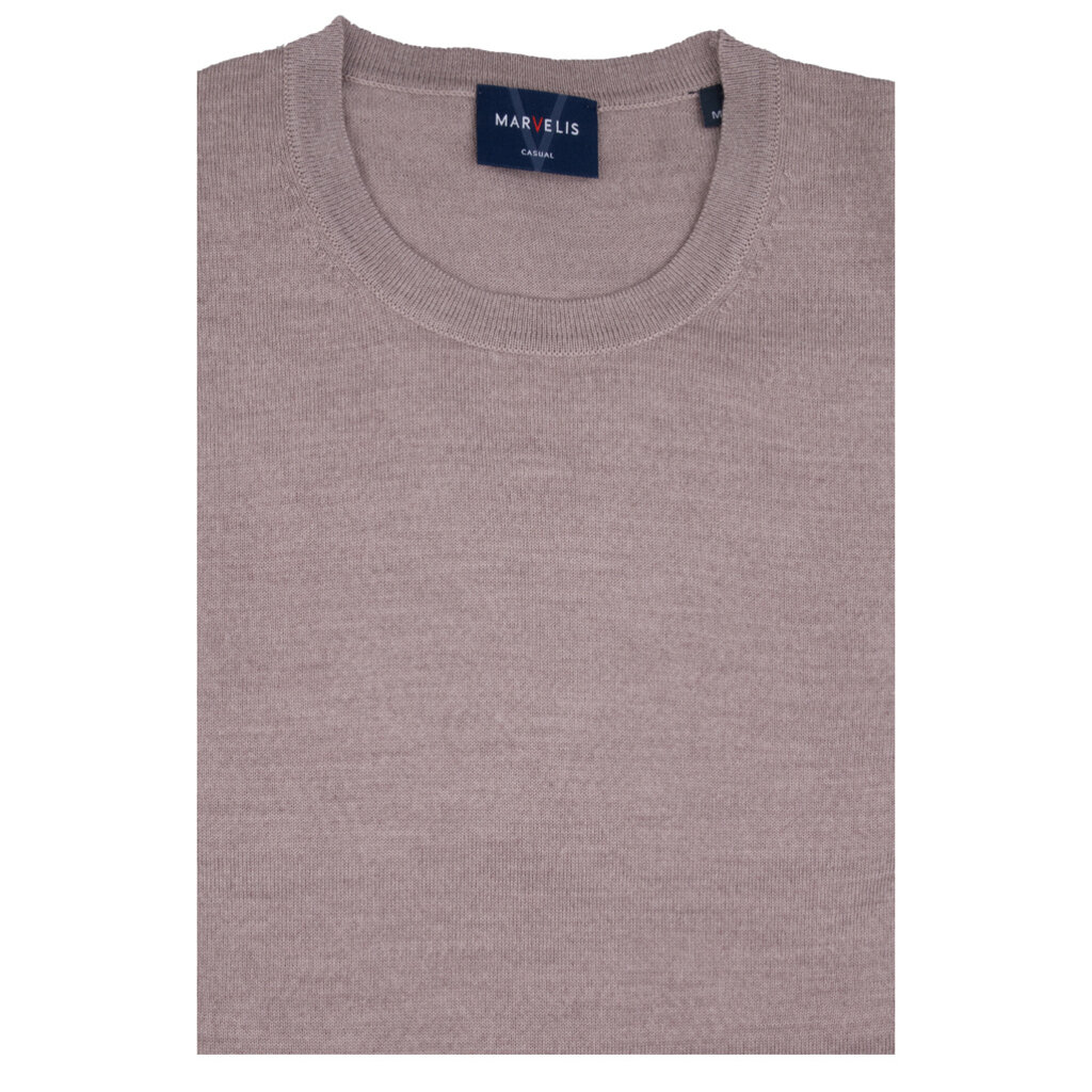 MarVelis MarVelis Merino Wol Trui O-hals, beige