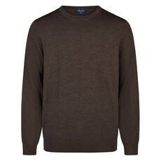 MarVelis MarVelis Merino Wol Trui O-hals, donkerbruin