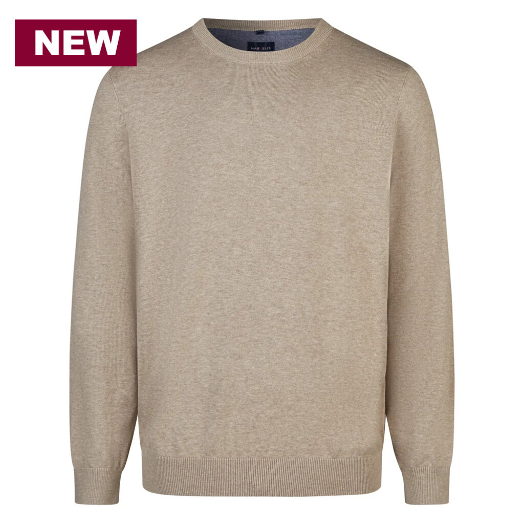 MarVelis MarVelis trui katoen beige O-hals