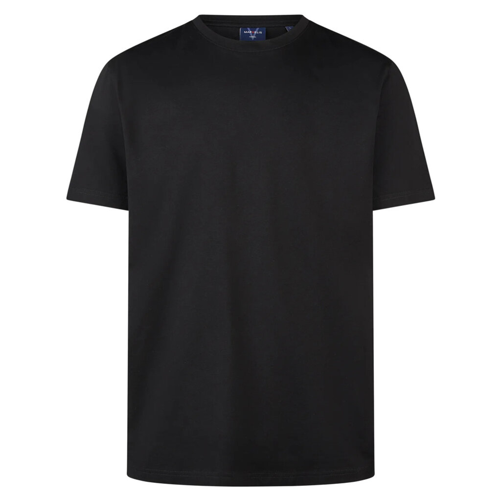MarVelis Marvelis Modern Fit T-shirts zijdeglans zwart , O-hals