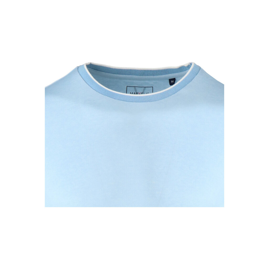 MarVelis Marvelis Modern Fit T-shirts gemeleerd lichtblauw , O-hals
