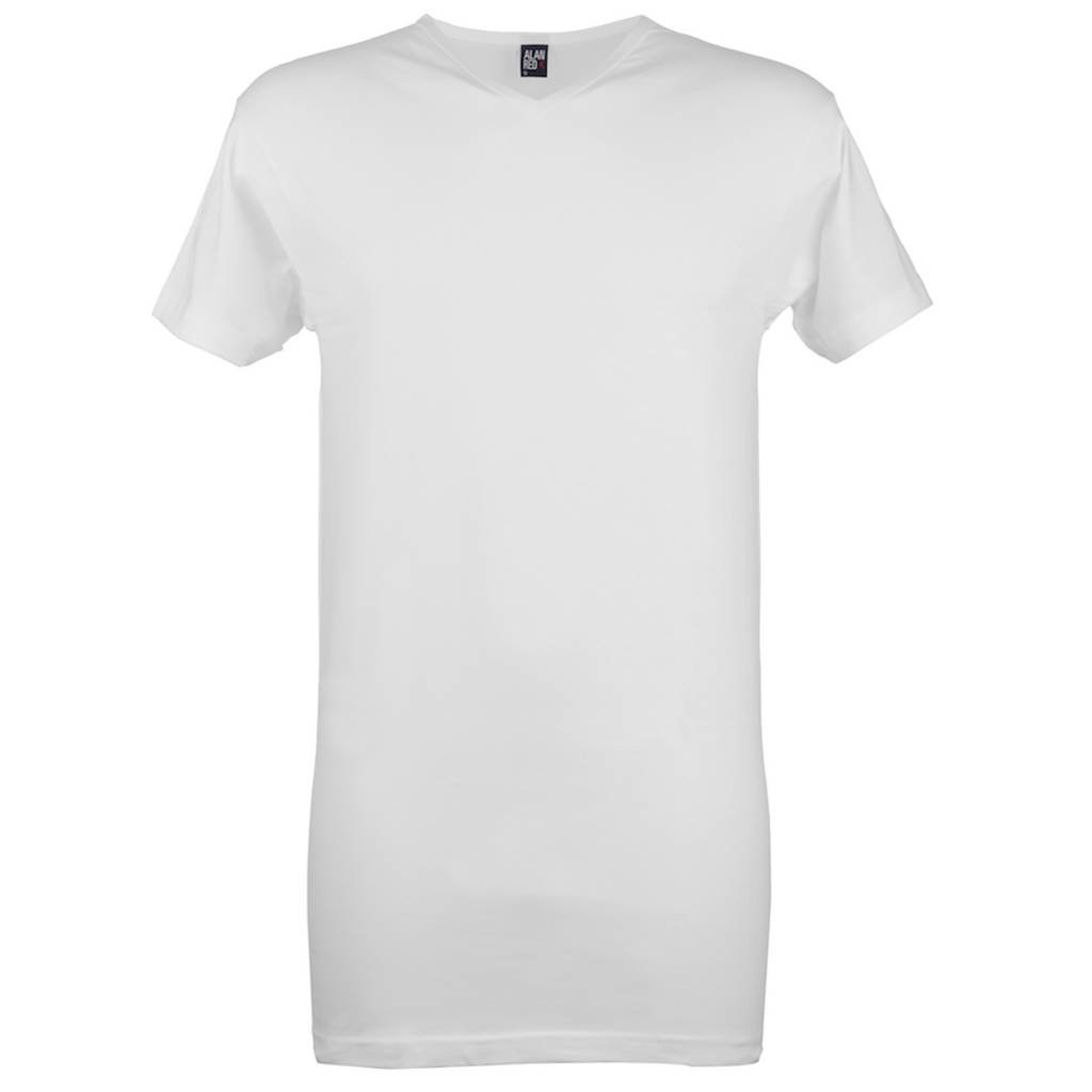 AlanRed AlanRed Vermont Long 2-pack thin V-neck regular fit white, 5 cm longer