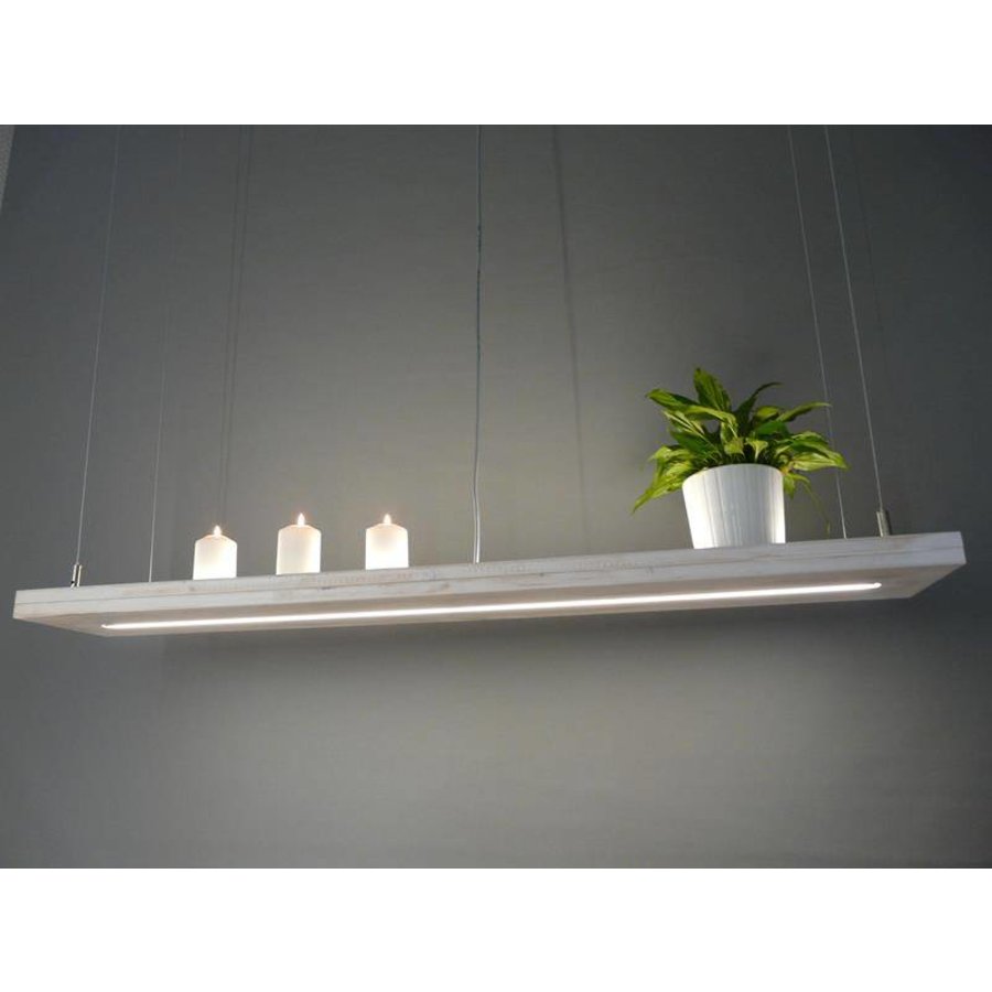 Hängelampe Holz Shabby Chic mit Ober und Unterlicht-1