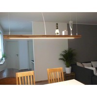 thumb-Hängelampe Holz Eiche geölt mit Ober und Unterlicht-3