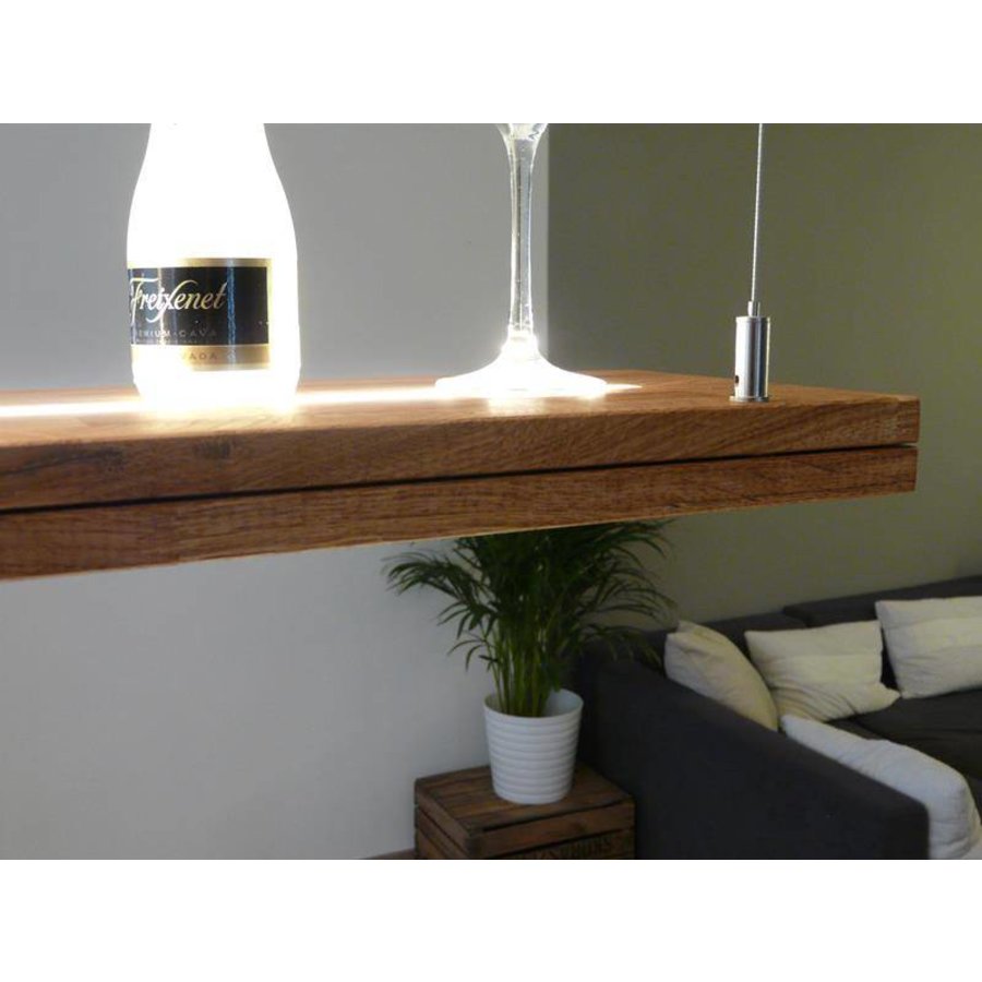 Hängelampe Holz Eiche geölt mit Ober und Unterlicht-4