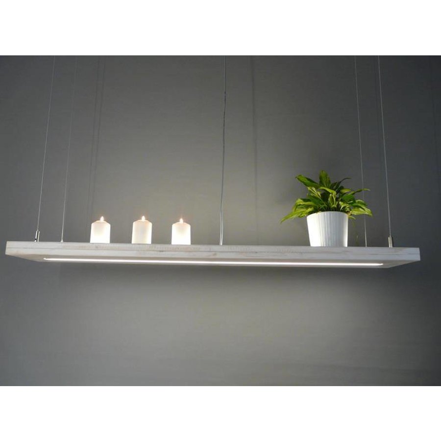 Hängelampe Holz Shabby Chic mit Ober und Unterlicht-3
