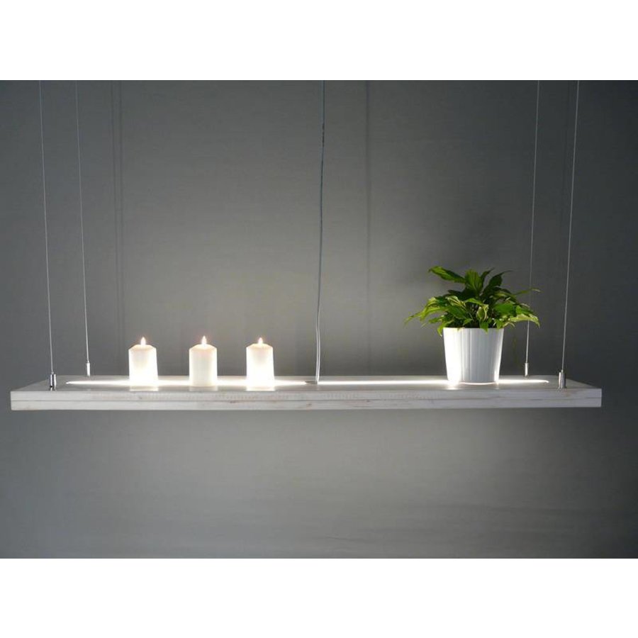 Hängelampe Holz Shabby Chic mit Ober und Unterlicht-5