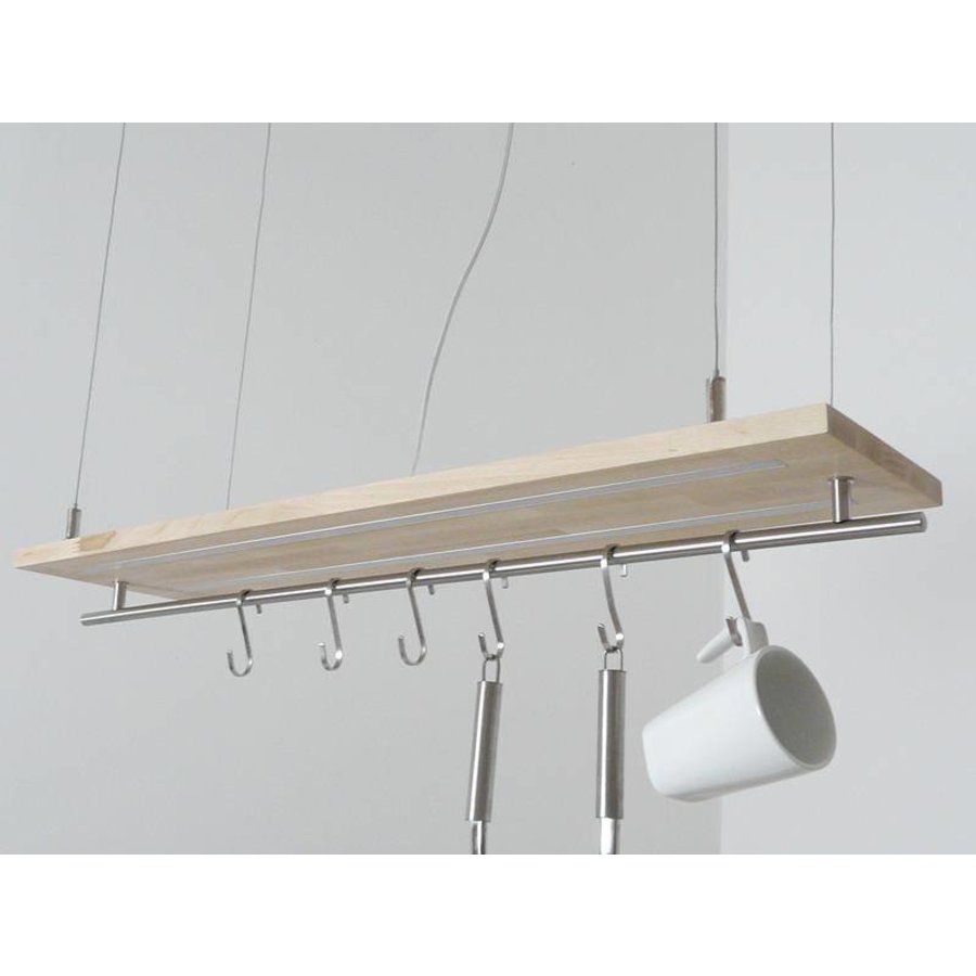 Hängeleuchte Küchenlampe Holz Buche Doppel Led Zeile-5