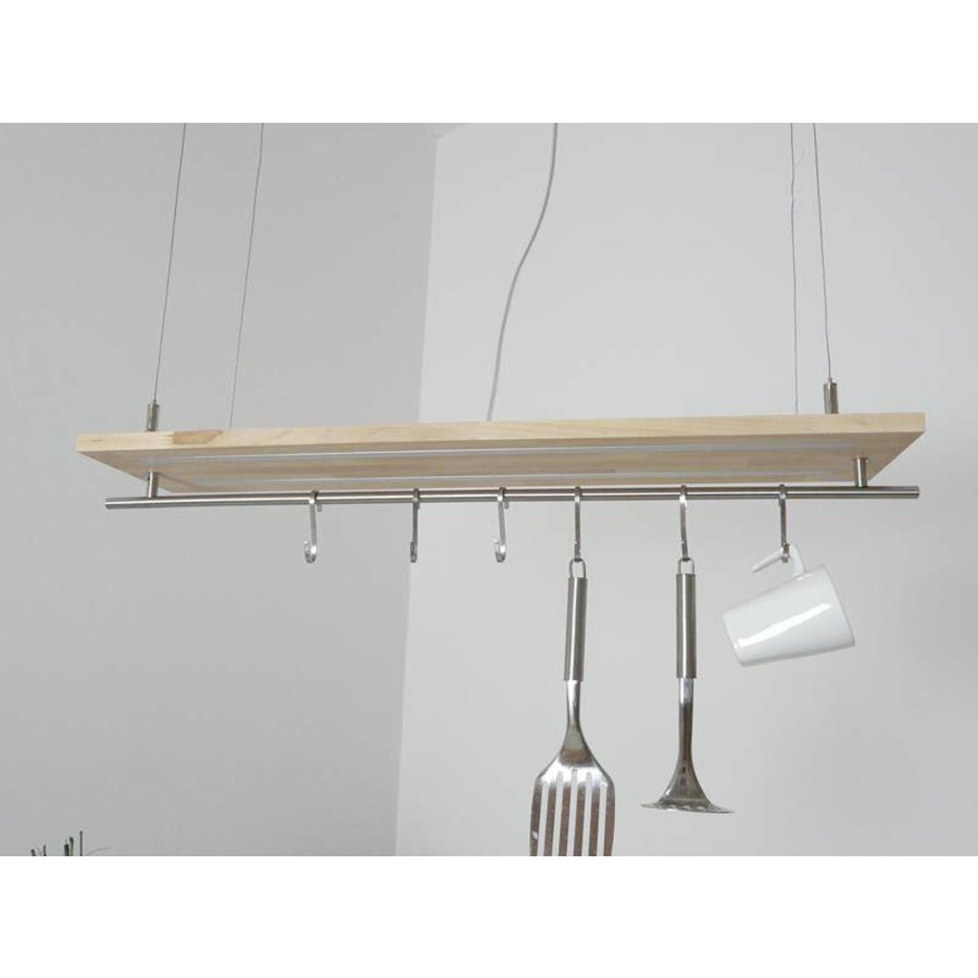 Hängeleuchte Küchenlampe Holz Buche Doppel Led Zeile-7