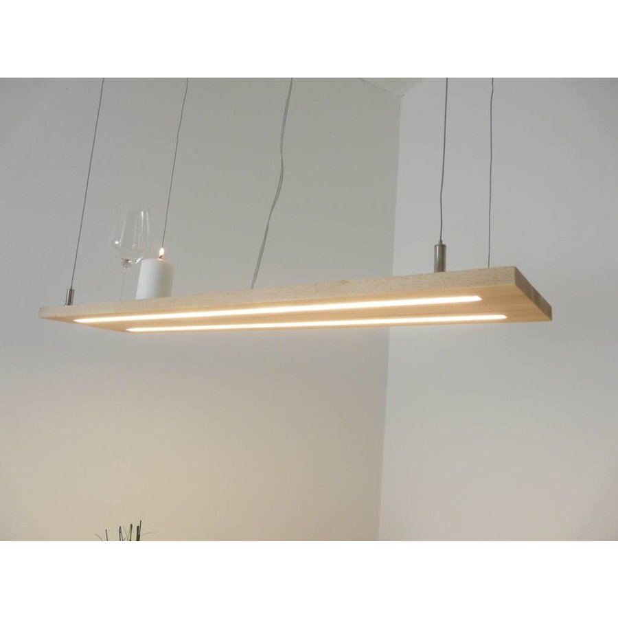 Hängeleuchte Holz Buche Doppel Led Zeile-3