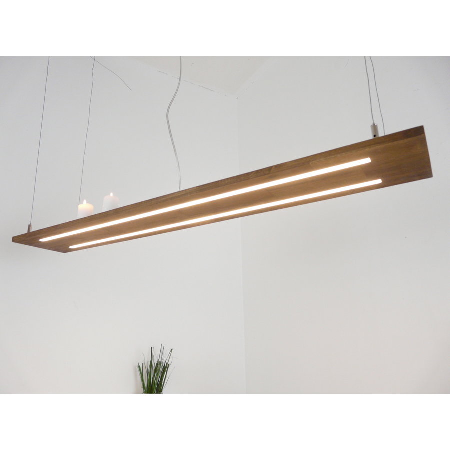 Hängeleuchte Akazienfarbig 80 cm Doppel Led Zeile-3