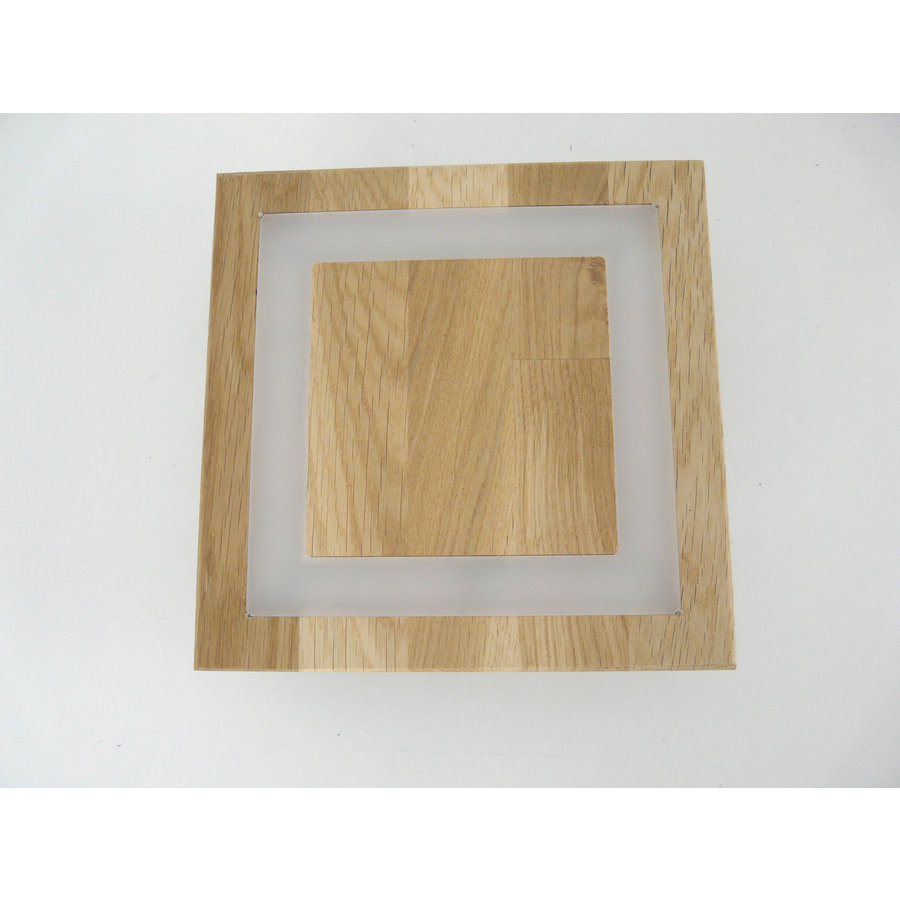 kleine LED Deckenleuchte Holz Eiche  20 x 20 cm-5