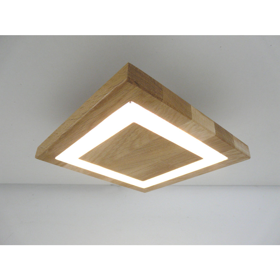 kleine LED Deckenleuchte Holz Eiche  20 x 20 cm-2