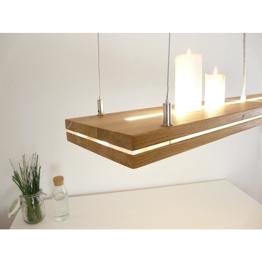 Hängelampe "Sandwich" Eiche 100 cm Ober-Unterlicht-2