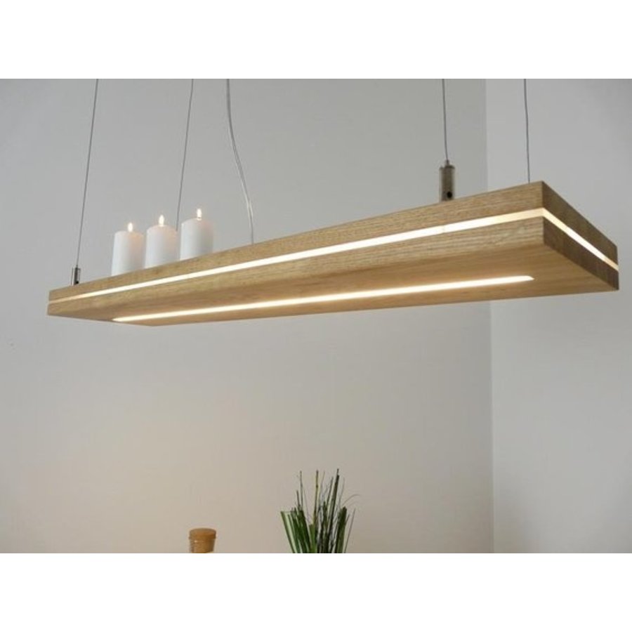 Hängelampe "Sandwich" Eiche 100 cm Ober-Unterlicht-5