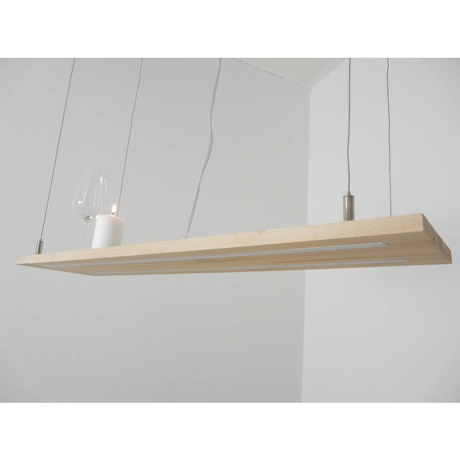 Hängeleuchte Holz Buche Doppel Led Zeile-6