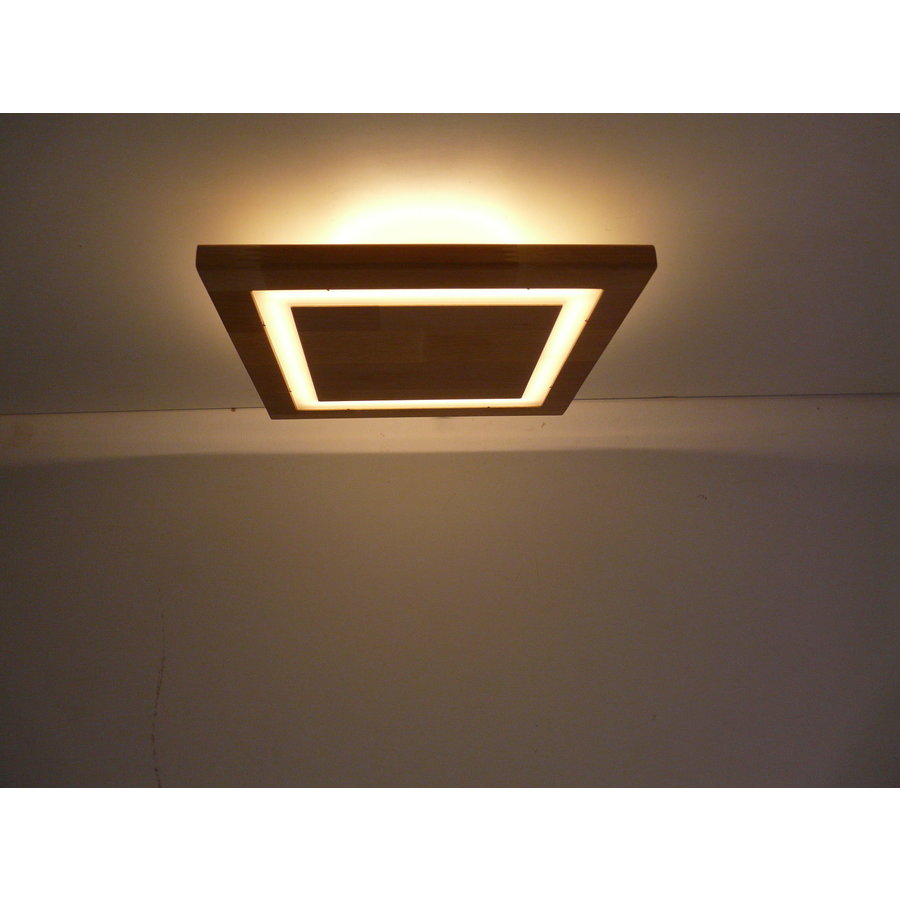 Deckenleuchte Holz akazief.  20 x 20 cm   mit indirektem Licht-3