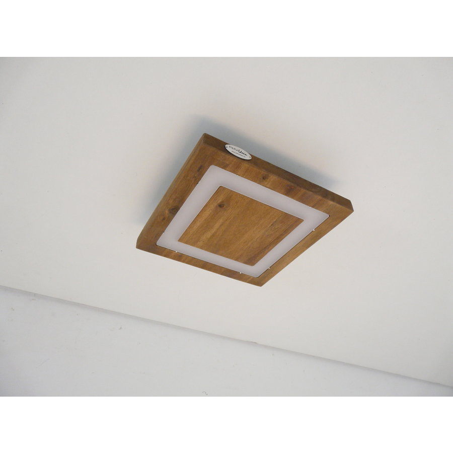 Deckenleuchte Holz akazief.  20 x 20 cm   mit indirektem Licht-7