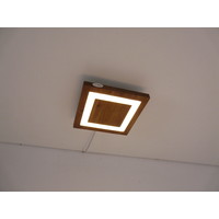 thumb-Deckenleuchte Holz akazief.  20 x 20 cm   mit indirektem Licht-4