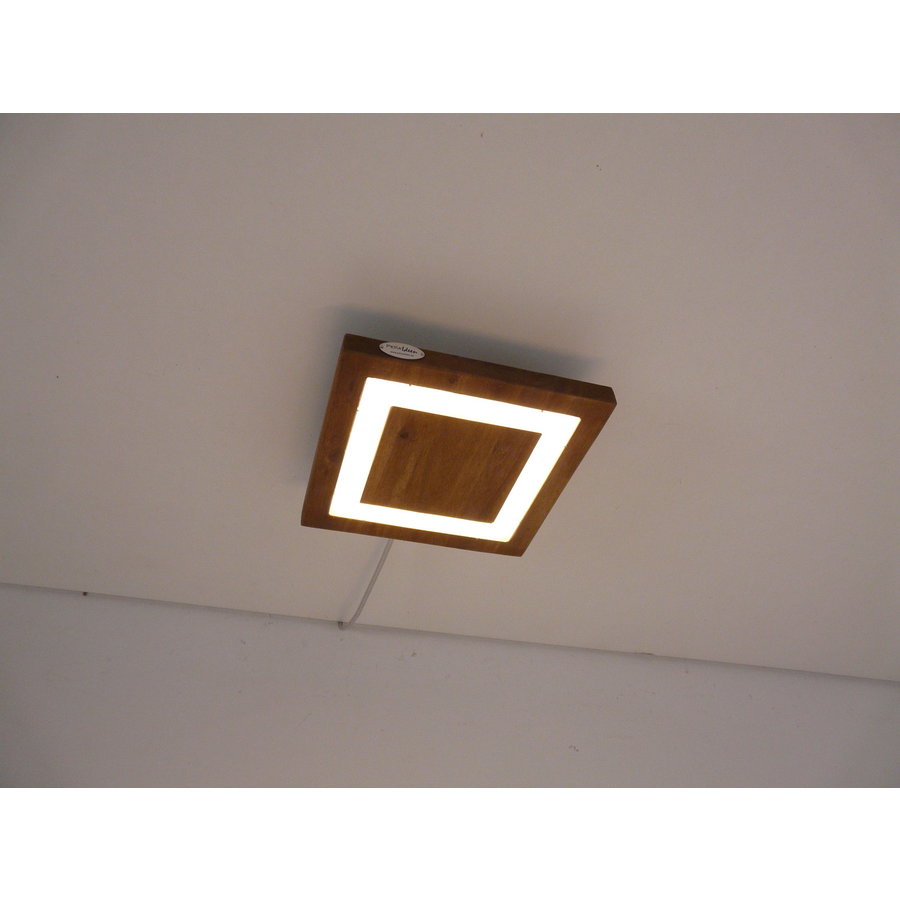 Deckenleuchte Holz akazief.  20 x 20 cm   mit indirektem Licht-4