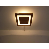 thumb-LED Deckenleuchte Holz Akazie  20 x 20 cm   mit indirektem Licht-2