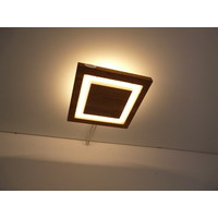 thumb-Deckenleuchte Holz akazief.  20 x 20 cm   mit indirektem Licht-1