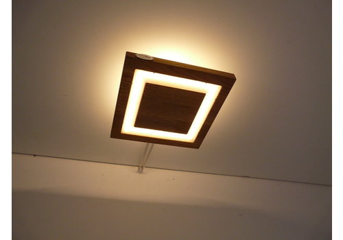  Deckenleuchte Holz akazienf.  20 cm x 20 cm  mit indirektem Licht 