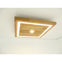 thumb-Deckenleuchte Holz Eiche geölt  39 cm x 39 cm preisreduziert-1