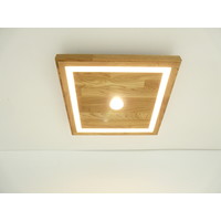 thumb-Deckenleuchte Holz Eiche geölt  39 cm x 39 cm preisreduziert-2