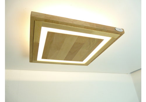  LED Deckenleuchte Holz Buche 30 cm x 30 cm  mit indirektem Licht 