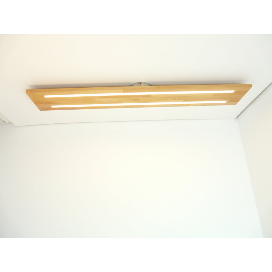 Neu - Deckenleuchte Holz Buche 120 cm mit indirektem Licht-8