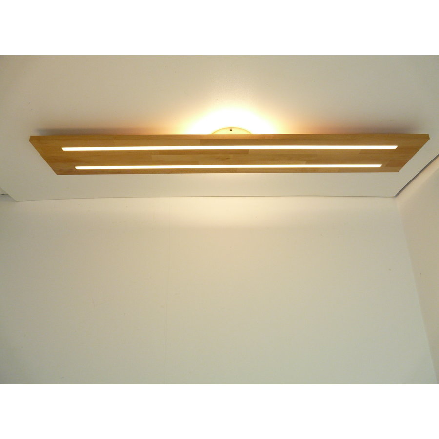 Neu - Deckenleuchte Holz Buche 120 cm mit indirektem Licht-2