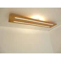 thumb-Neu - Deckenleuchte Holz Buche 100 cm mit indirektem Licht-1