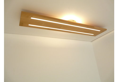  Neu - Deckenleuchte Holz Buche 100 cm mit indirektem Licht 