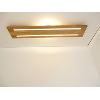 thumb-Neu - Deckenleuchte Holz Eiche 100 cm mit indirektem Licht-1