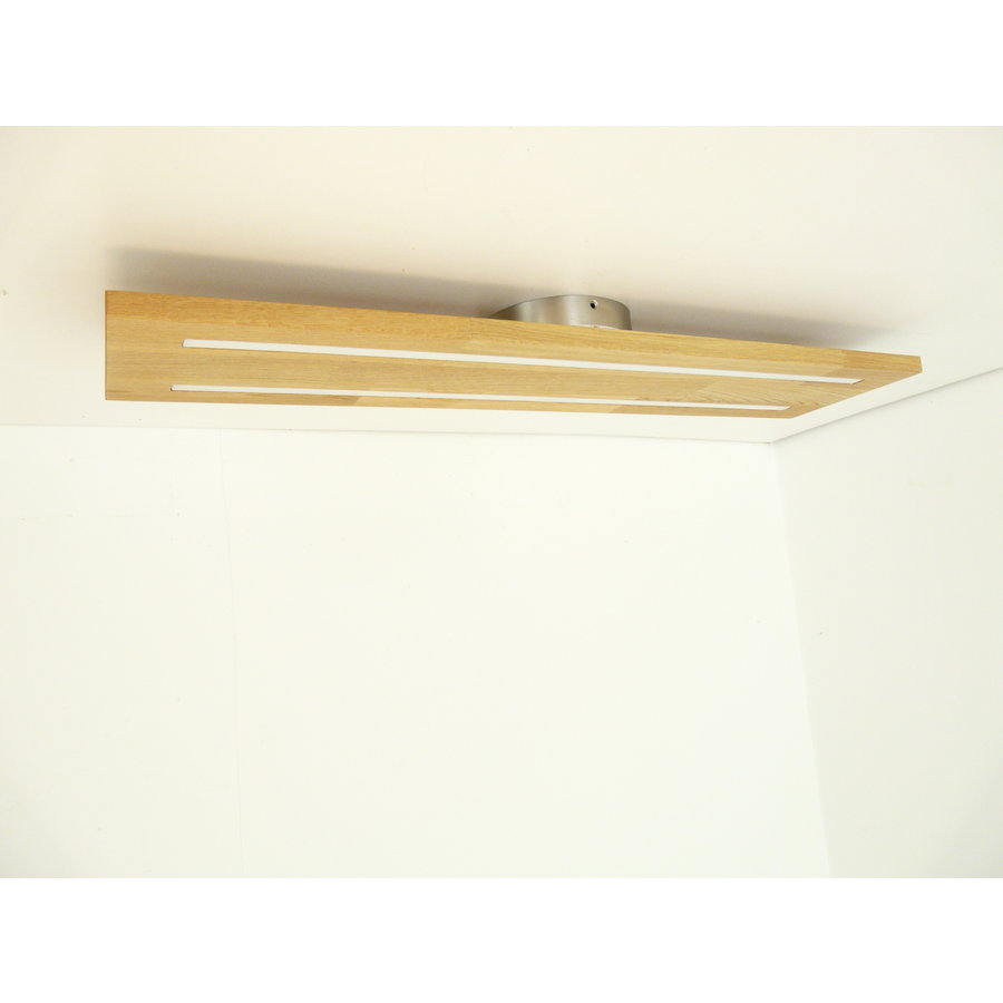 Neu - Deckenleuchte Holz Eiche 80 cm mit indirektem Licht-6