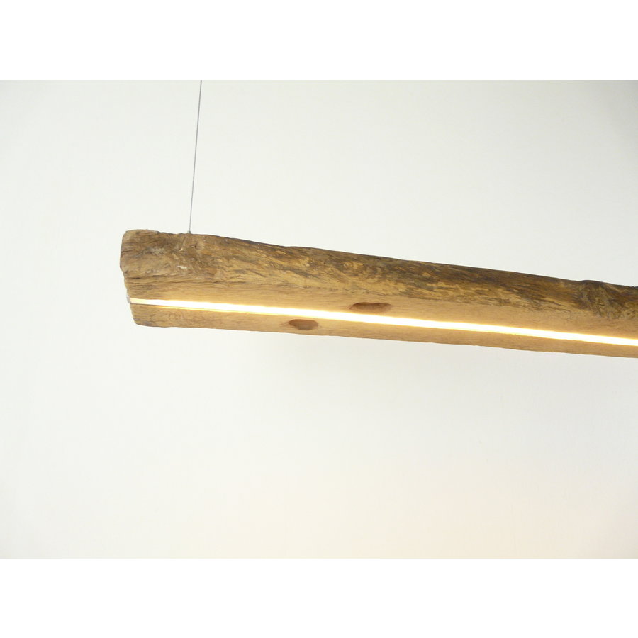 rustikale Esstischlampe Hängeleuchte aus antiken Balken-6