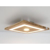 thumb-LED Deckenleuchte Holz Buche  20 x 20 cm-2