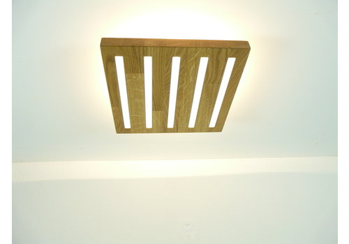  neu -  Deckenleuchte Holz Eiche  30 cm x 30 cm  mit indirektem Licht 