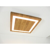 thumb-LED Deckenleuchte Holz Eiche 40 x 40 cm-3