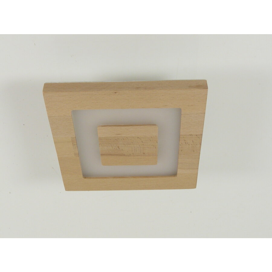 kleine LED Deckenleuchte Holz Buche  20 x 20 cm-5