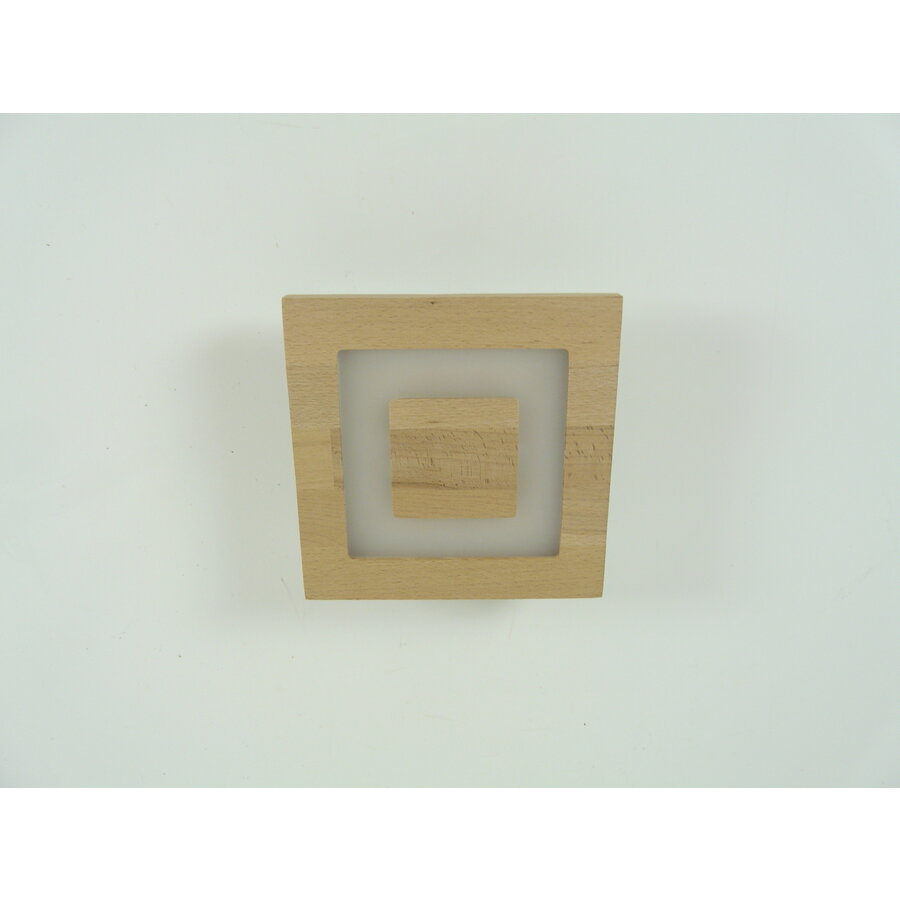 kleine LED Deckenleuchte Holz Buche  20 x 20 cm-7