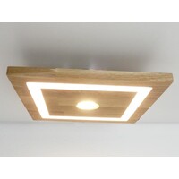 thumb-LED Deckenleuchte Holz Buche  30 x 30 cm-1
