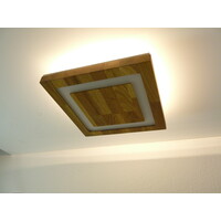 thumb-Sandwich Deckenleuchte Holz Eiche 30 x 30 cm   mit Oberlicht-2