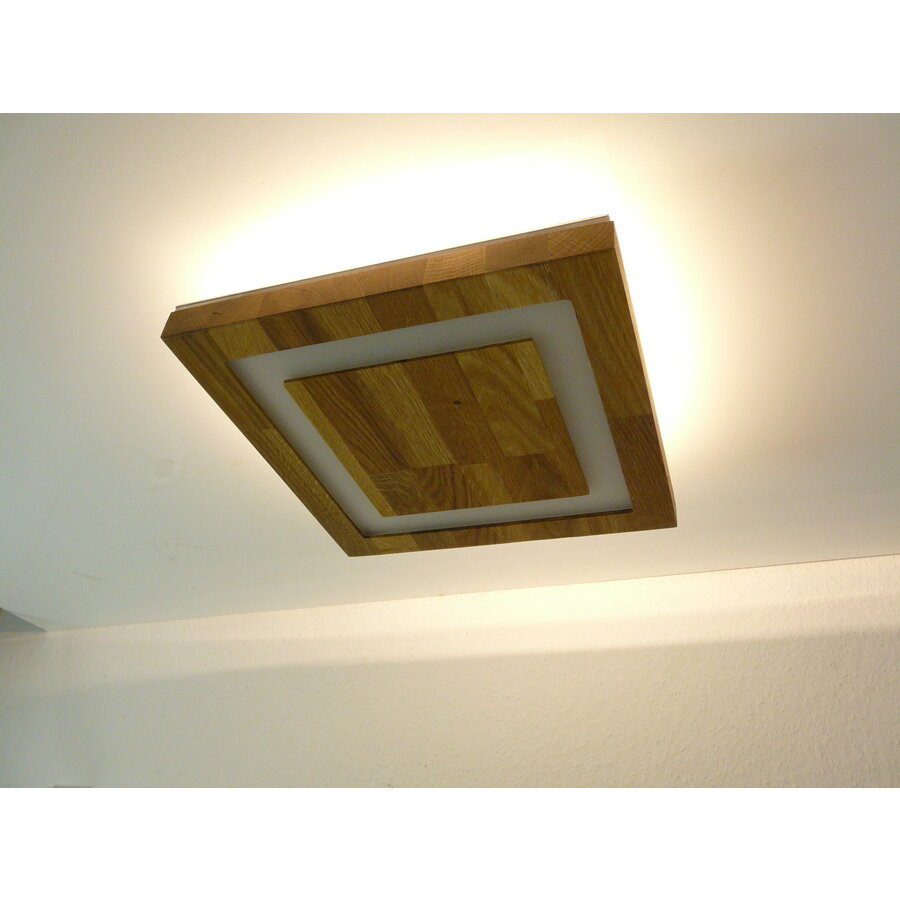 Sandwich Deckenleuchte Holz Eiche 30 x 30 cm   mit Oberlicht-2