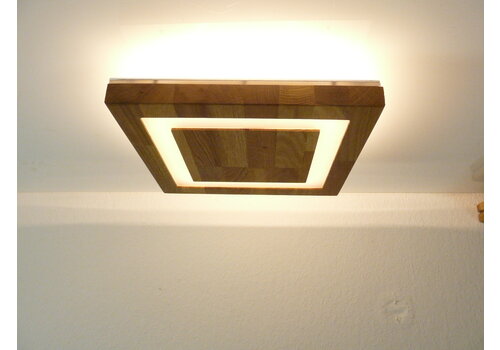  Sandwich Deckenleuchte Holz Eiche 30 x 30 cm   mit Oberlicht 