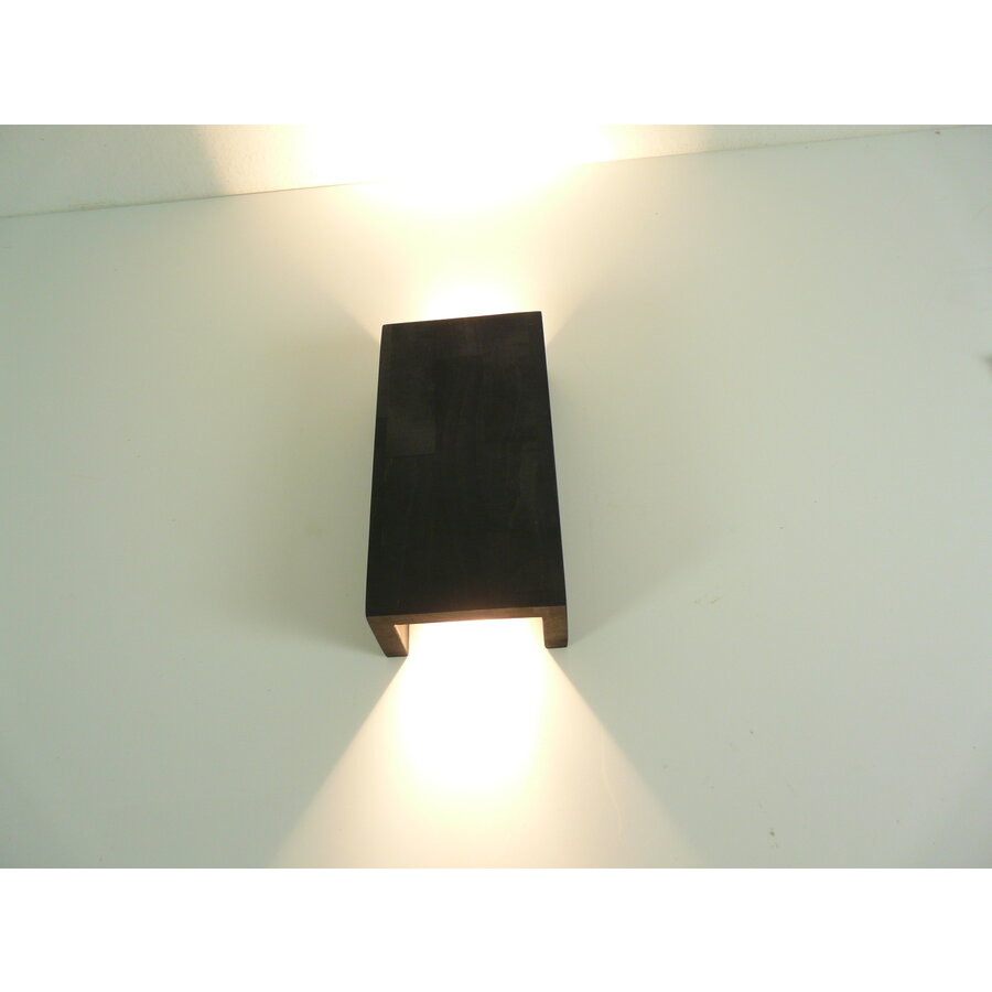 Wandleuchte Holz schwarz gebeizt-4