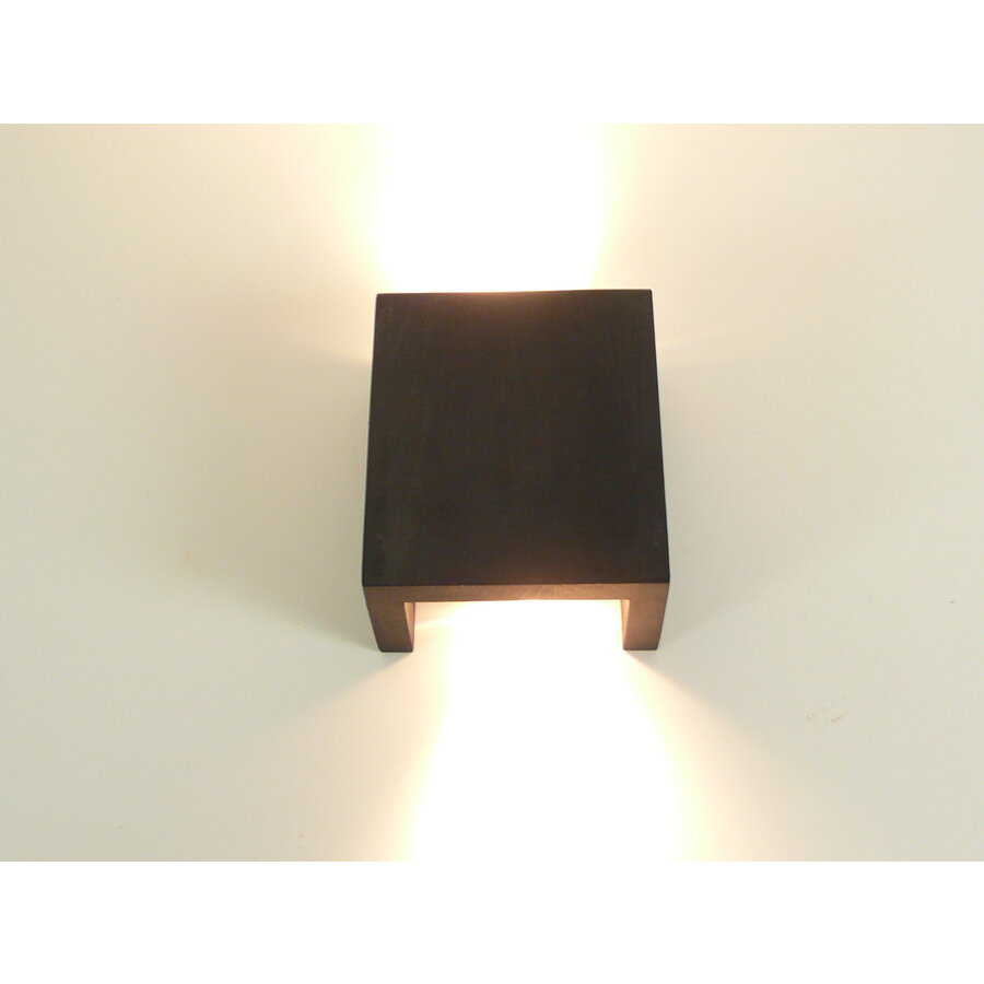 Wandleuchte Holz schwarz gebeizt-5