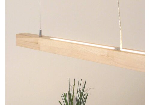  Hängelampe Holz Buche mit Ober- und Unterlicht 100 cm 